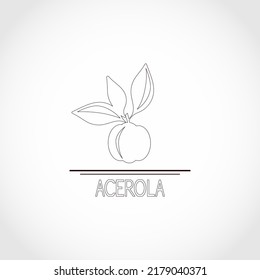 Acerola. Logo, icon, emblem. Contour