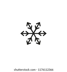 Acerous snowflake line icon. Snow, frost, pattern on frozen window. Winter concept. Vector illustration can be used for topics like weather, holiday, season