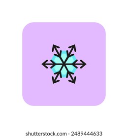 Acerous snowflake line icon. Snow, frost, pattern on frozen window. Winter concept. Vector illustration can be used for topics like weather, holiday, season