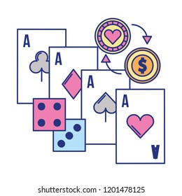 aces card dices coin chip casino game