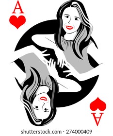 Aces card girl