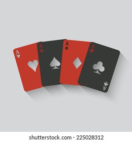 aces card set - vector illustration. eps 10