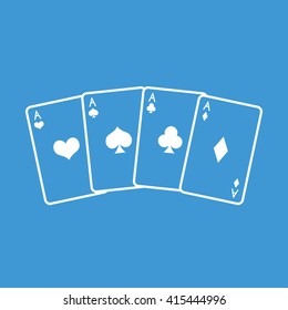 Aces icon on blue background.