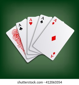 Aces poker cards game template