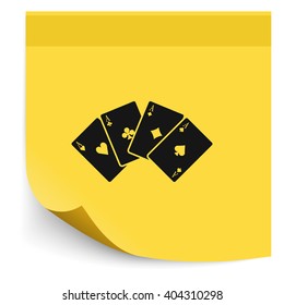 Aces of spades, clubs, diamonds and hearts icon.