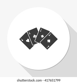Aces of spades, clubs, diamonds and hearts icon.