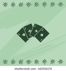 Aces of spades, clubs, diamonds and hearts icon.