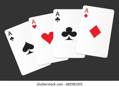 Aces Suit Cards Hearts Clubs Spades Stock Vector (Royalty Free ...