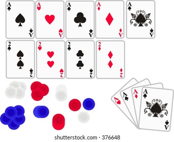 Aces, twos and poker chips