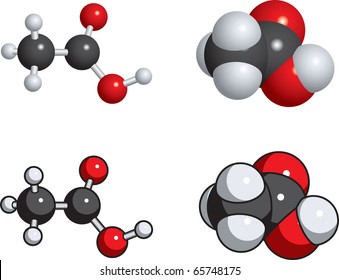 Acetic acid (vinegar) molecules