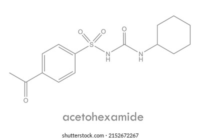 Acetohexamide structure. Molecule of a drug used in diabetes treatment.