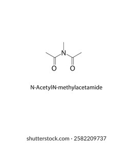 Acetohydroxamic acid skeletal structure.Hydroxamic Acid compound schematic illustration. Simple diagram, chemical structure.
