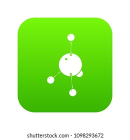 Acetone icon green vector isolated on white background