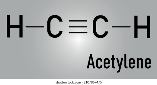 Acetylene or ethyne molecule. Used in oxy-acetylene welding. Skeletal formula.