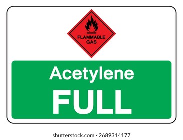 Acetylen-Full-Symbol-Zeichen, Vektorgrafik, isolieren auf weißem Hintergrund Etikett. EPS10