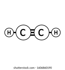 Acetylene molecule icon on white background. Vector illustration.
