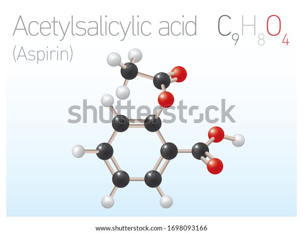 Acetylsalicylic Acid Aspirin C9h8o4 Structural Chemical Stock Vector Royalty Free