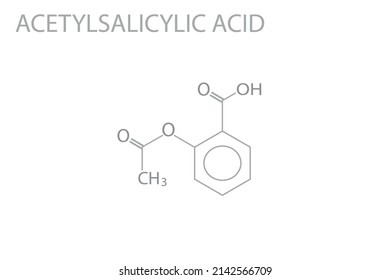 Acetylsalicylic acid molecular skeletal chemical formula.