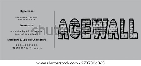 Acewall 3D Brick Texture Font Vector – Bold Urban Industrial Alphabet for Streetwear and Branding

Command attention with the Acewall vector font, a powerful display typeface featuring bold, rounded letterforms filled with a detailed brick masonry texture. This unique hand-drawn alphabet is elevated by a 3D shadow effect, making it an ideal choice for urban streetwear branding, construction logos, industrial-themed event posters, and gritty social media headers. The set includes a full uppercase and lowercase alphabet, textured 3D numbers, and essential special characters. Whether you are designing for a modern lifestyle brand or a warehouse-style cafe, the Acewall font delivers a weathered, architectural aesthetic that stands out with professional depth and character.