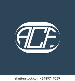 ACF abstract monogram logo design. ACF monogram unique modern flat abstract letter logo design.