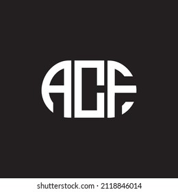 ACF letter logo design on black background. ACF creative initials letter logo concept. ACF letter design.
