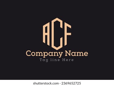 ACF triangle letter logo design with triangle shape. ACF triangle logo design monogram. ACF triangle vector logo template with Gold colour.