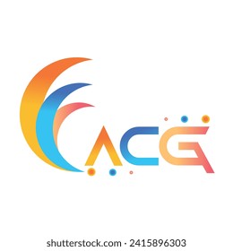 Diseño del logotipo de tecnología de letras ACG sobre fondo blanco. El concepto del logotipo de negocios de la carta de las iniciales creativas de ACG. Logo de monograma y tipografía de ACG para marca de tecnología, negocios e inmobiliaria.
