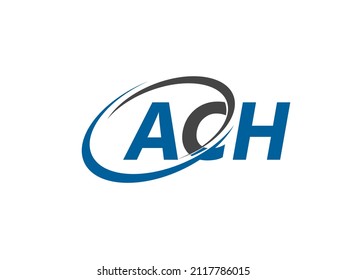 ACH letter creative modern elegant swoosh logo design