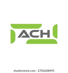 Design do logotipo da letra ACH em fundo preto. ACH conceito de logotipo de letra de iniciais criativas. Design da letra ACH