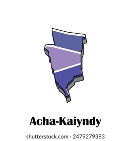 Acha Kaiyndy City Republic of Kyrgyzstan map vector illustration, vector template with outline graphic sketch style isolated on white background