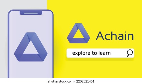 Achain ACT Crypto currency banner and background vector illustration. 