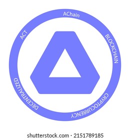 Logo de criptodivisa de cadena. Icono de símbolo criptográfico ACT ilustración vectorial plana. Plantilla editable EPS 10. 
