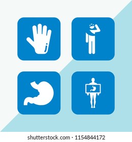 ache icon. 4 ache set with stomach, anatomy and injury vector icons for web and mobile app