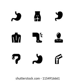 ache icon. 9 ache set with pain, body parts, knee bones and anatomy vector icons for web and mobile app