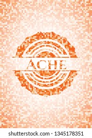 Ache orange mosaic emblem