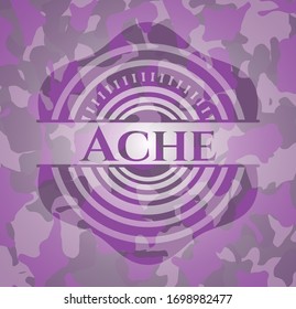 Emblema camuflado rosa che. Ilustración vectorial. Detallado.