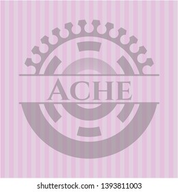 Ache realistic pink emblem. Vector Illustration. Detailed.