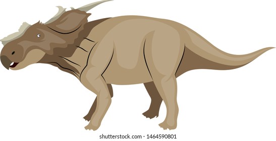 Achelousaurus, Illustration, Vektorgrafik auf weißem Hintergrund.