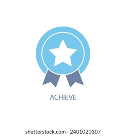 achieve concept line icon. Simple element illustration. achieve concept outline symbol design.