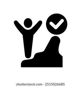 achieve concept line icon. Simple element illustration. achieve concept outline symbol design.