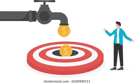 Achieve financial goal, success investment or make money target, win wealth and savings objective or accomplishment concept,

