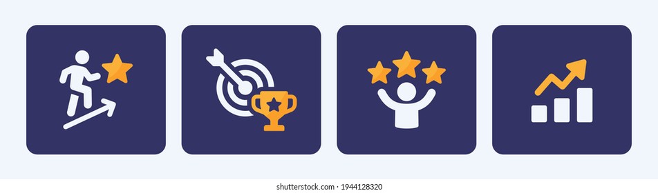 Achieve of goal and success icon set vector illustration.