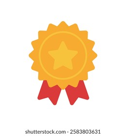 Achieve icon vector, medal icon vector.Approved, accept or certified icon medal with ribbons