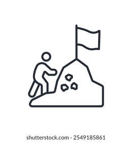 erreichen Symbol. vector.Editable stroke.linear style Zeichen zur Verwendung Web-Design, logo.Symbol-Illustration.