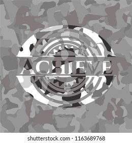 Achieve on grey camouflage texture