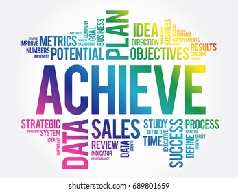 ACHIEVE word cloud collage, business concept background