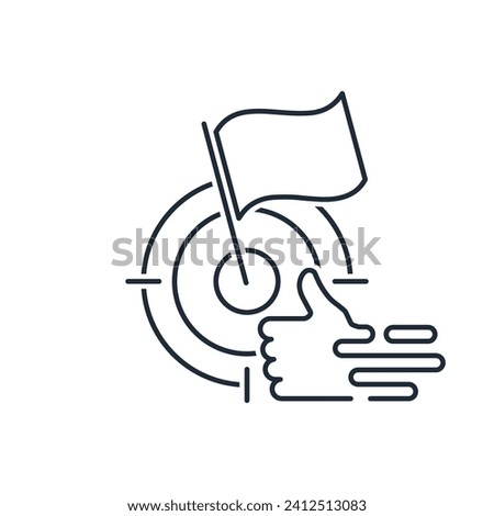 Achieve your goals quickly. Perform a task.Vector linear icon isolated on white background.