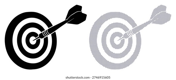 Achieve your goals with this clear vector illustration of a target hit by a dart.