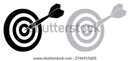 Achieve your goals with this clear vector illustration of a target hit by a dart.