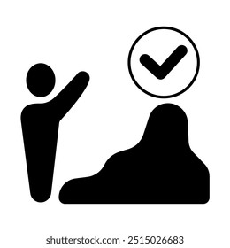 achieved concept line icon. Simple element illustration. achieved concept outline symbol design.